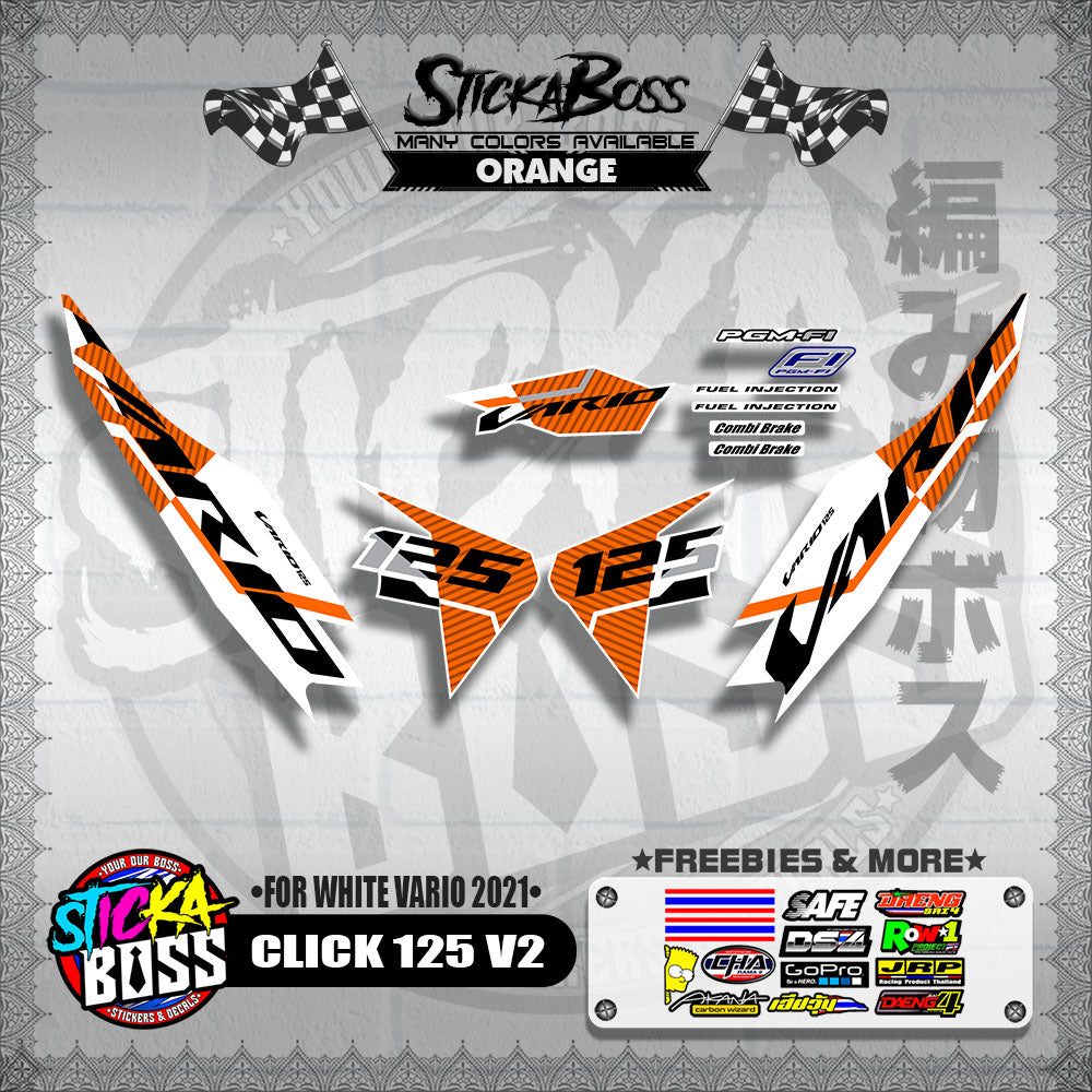 CLICK 125 V2 DECALS ( FOR WHITE VARIO 2021 )【WITH FREEBIES】