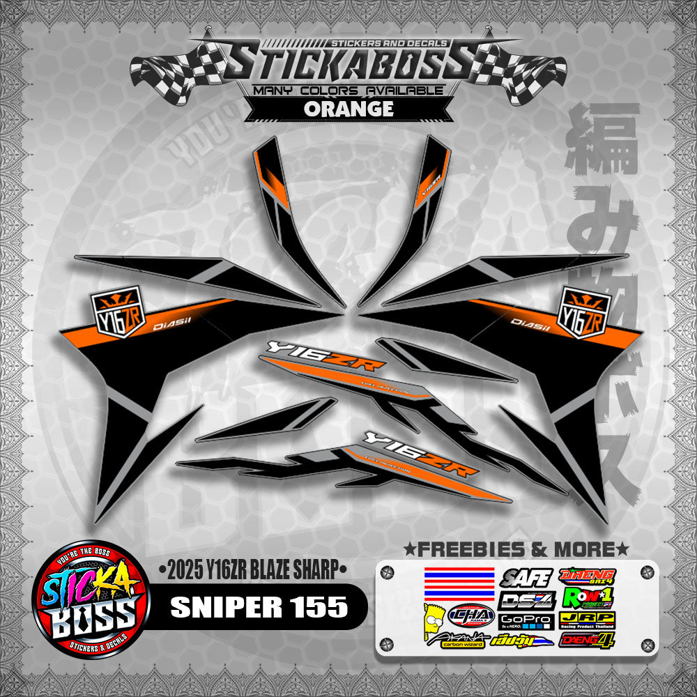 SNIPER 155 STICKER DECALS ( 2025 Y16ZR BLAZE SHARP )【WITH FREEBIES】