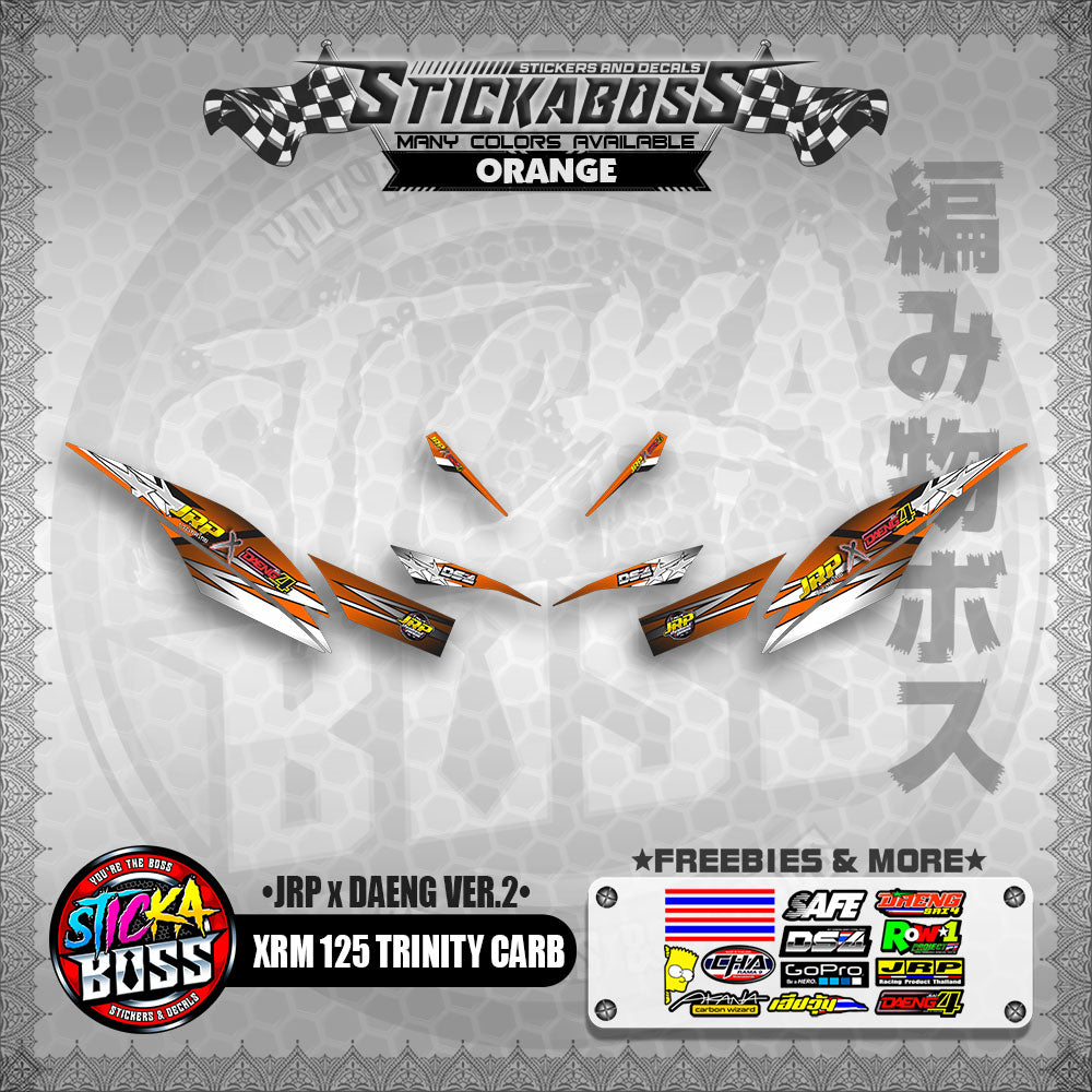 Honda XRM 125 Trinity Carb Decals - (JRP x DAENG VER.2)【PREMIUM GLOSSY LAMINATED】