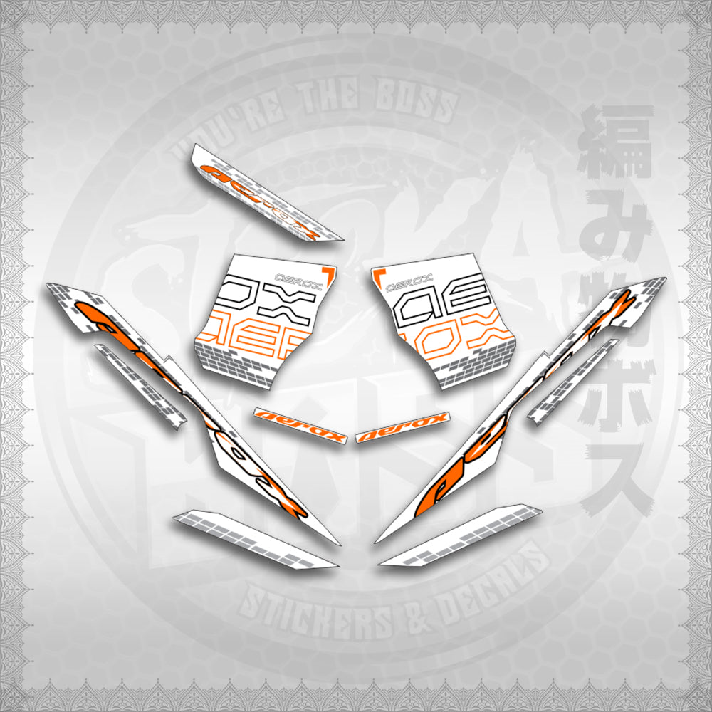 STICKER DECALS for AEROX V3 ALPHA TURBO INDO FOR WHITE (AV3NVBLDE) By STICKABOSS (SOFIE LAMINATED WATERPROOF)