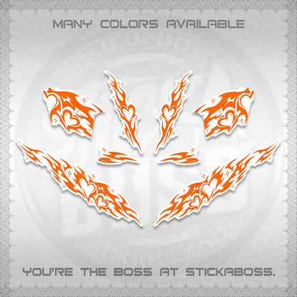 CLICK 125 V2 FOR WHITE DECALS (2026 STRIPING HEART DESIGN) STICKER KITS BY STICKABOSS
