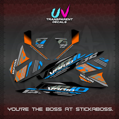 CLICK 125 V4 MALAY VARIO UV TRANSPARENT  DECALS (2026 VV12 DESIGN) STICKER KITS By STICKABOSS