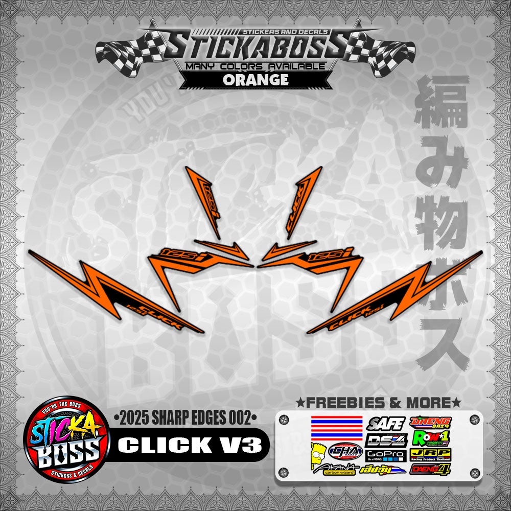 CLICK V3 INDO STICKER DECALS ( 2025 SHARP EDGES 002 )【WITH FREEBIES】