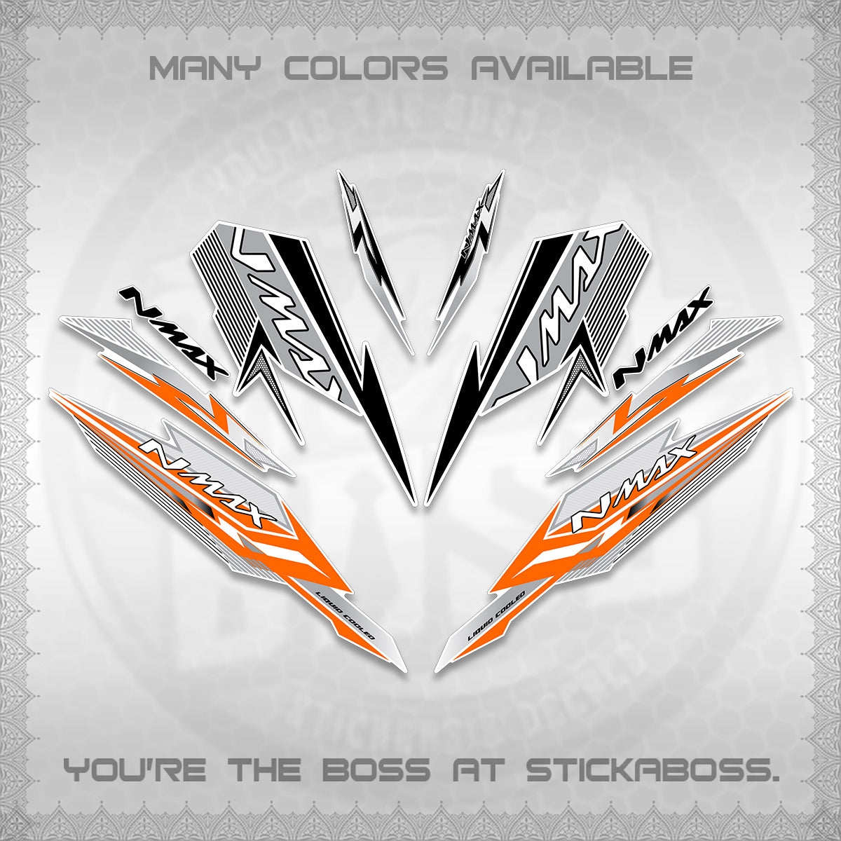 NMAX V2 FOR WHITE DECALS (2026 VARIO STYLE) STICKER DECALS By STICKABOSS