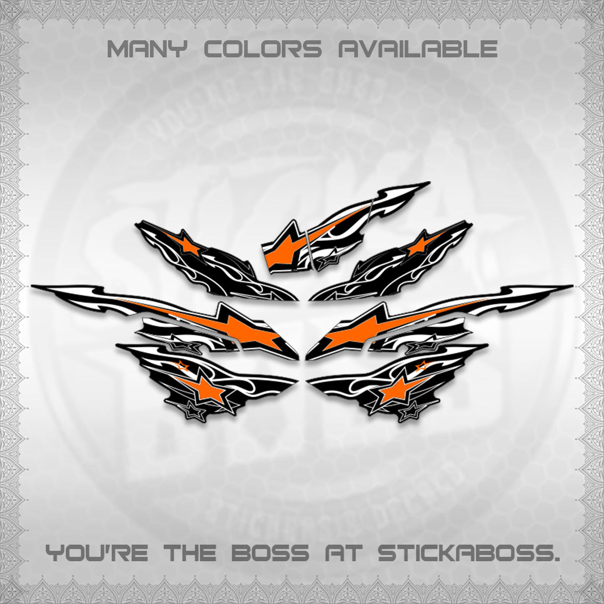 AEROX  V3 INDO DECALS (0005 RISING STAR)STICKER DECALS By STICKABOSS