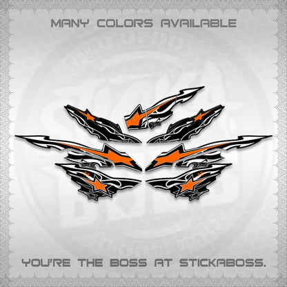 AEROX  V3 INDO DECALS (0005 RISING STAR)STICKER DECALS By STICKABOSS