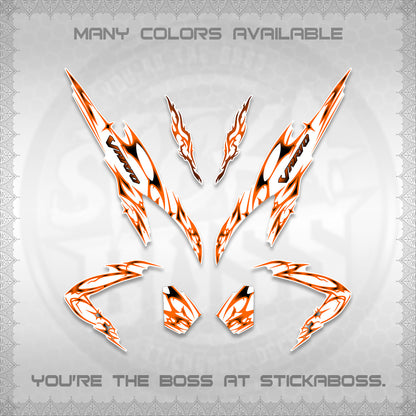 CLICK 125 V2 VARIO FOR WHITE DECALS (2026 TRIBAL LIGHTNING DESIGN) STICKER KITS BY STICKABOSS