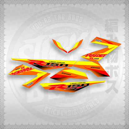 STICKER DECALS for RAIDER 150 FI (RFIR1BLCO) By STICKABOSS (SOFIE LAMINATED WATERPROOF)