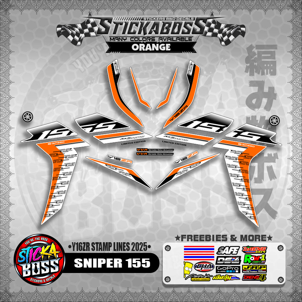 SNIPER 155 STICKER DECALS ( Y16ZR STAMP LINES 2025 )【WITH FREEBIES】