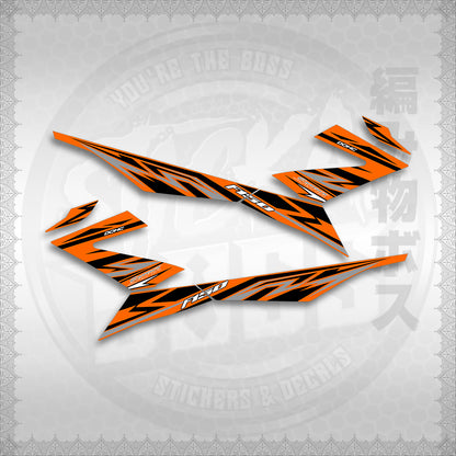 STICKER DECALS for RAIDER 150 Fi (RFINESASHED20) By STICKABOSS (SOFIE LAMINATED WATERPROOF)