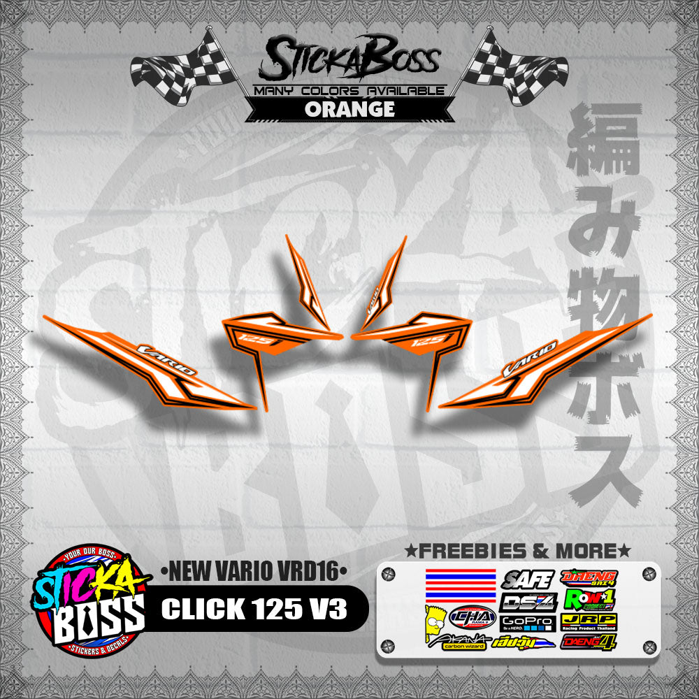 CLICK 125 V3 DECALS ( NEW VARIO VRD16 ) [ PREMIUM GLOSSY LAMINATED ]【WITH FREEBIES】