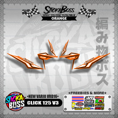 CLICK 125 V3 DECALS ( NEW VARIO VRD16 ) [ PREMIUM GLOSSY LAMINATED ]【WITH FREEBIES】