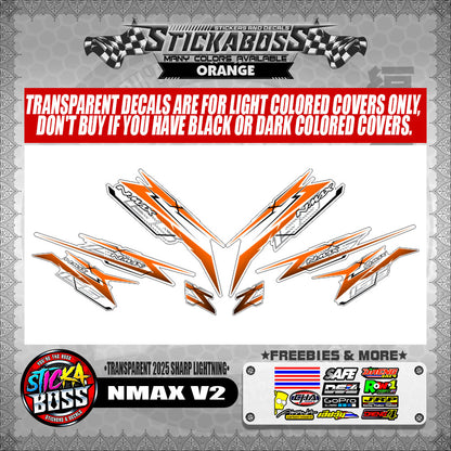 NMAX V2 INDO STICKER DECALS ( TRANSPARENT 2025 SHARP LIGHTNING )【WITH FREEBIES】