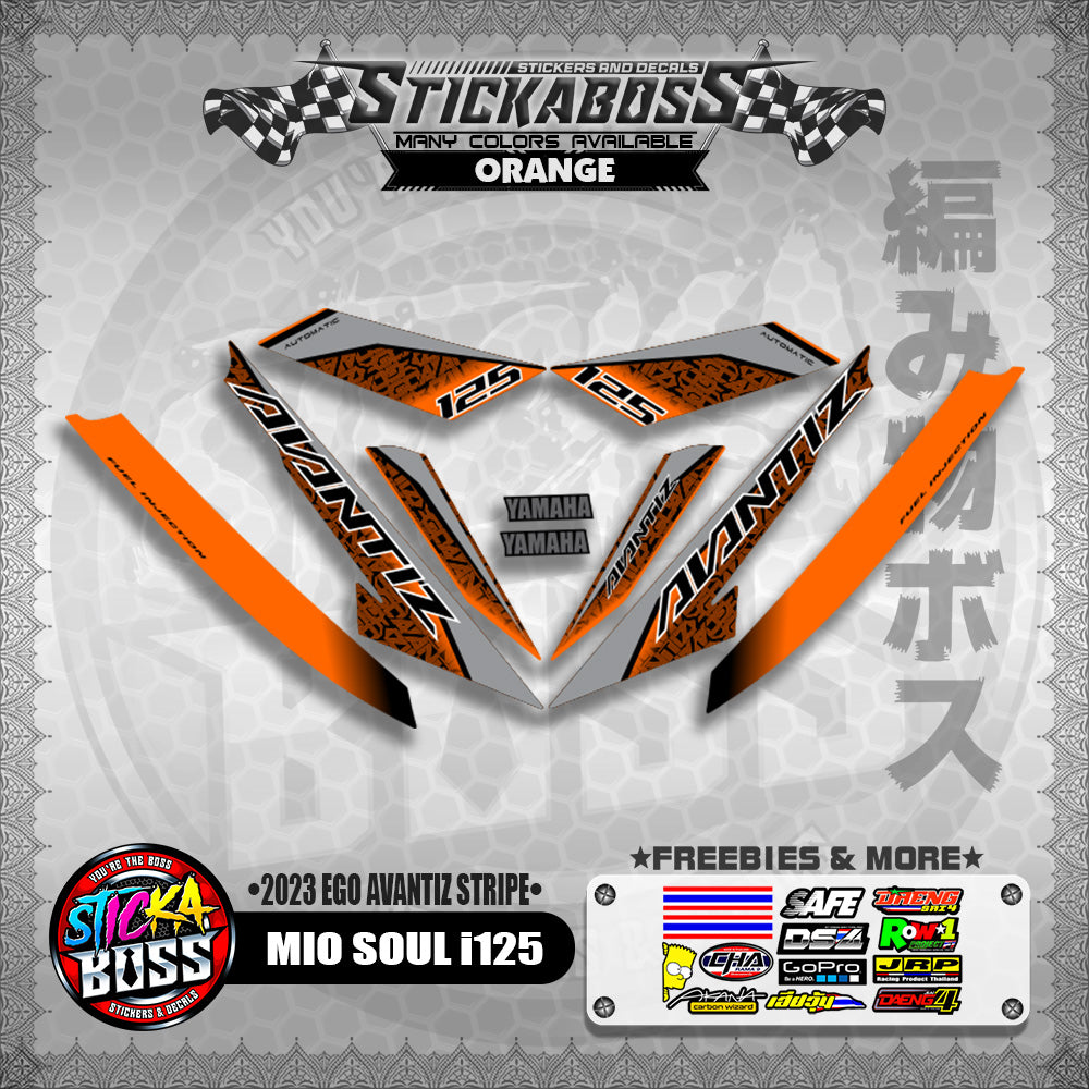 MIO SOUL I 125 STICKER DECALS ( 2023 EGO AVANTIZ STRIPE )【WITH FREEBIES】