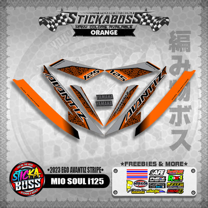 MIO SOUL I 125 STICKER DECALS ( 2023 EGO AVANTIZ STRIPE )【WITH FREEBIES】