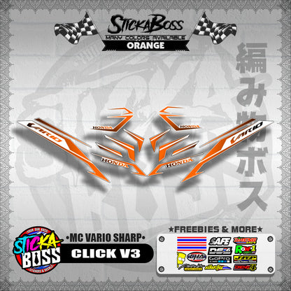 CLICK V3 DECALS ( MC VARIO SHARP ) [ PREMIUM GLOSSY LAMINATED ]【WITH FREEBIES】