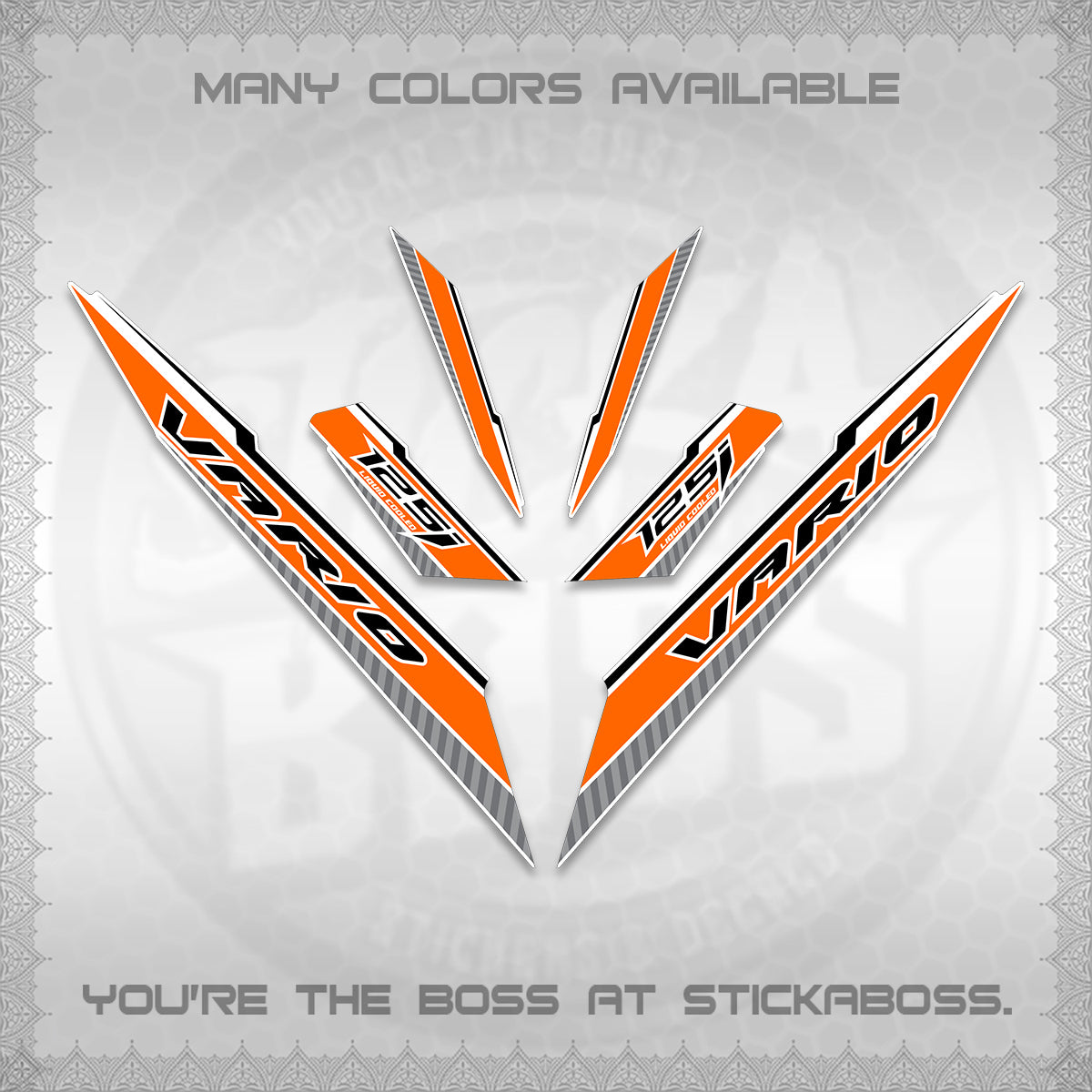 CLICK 125 V3 VARIO FOR WHITE DECALS (2024 SV 12-A1 STYLE) STICKER DECALS By STICKABOSS