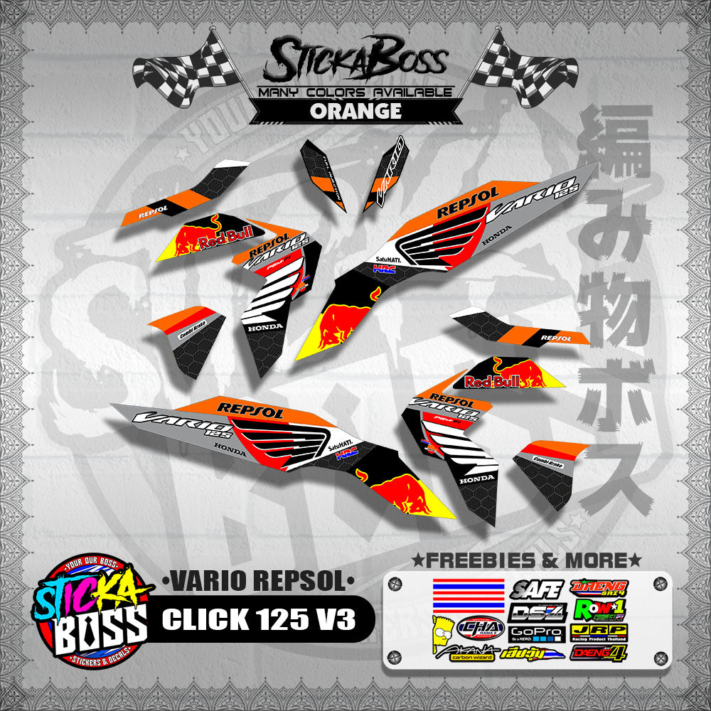 CLICK 125 V3 DECALS ( VARIO REPSOL )【WITH FREEBIES】