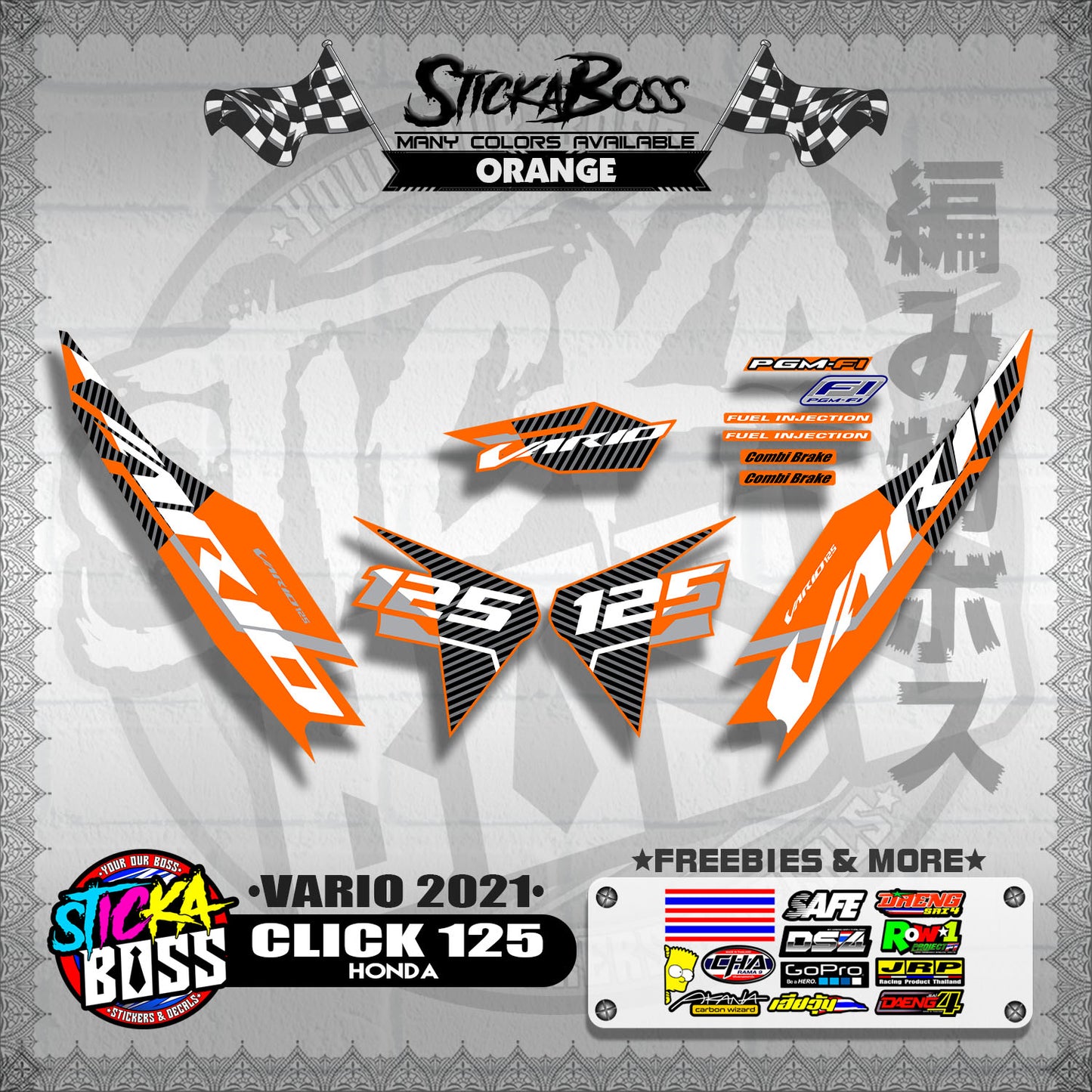 CLICK 125 V2 DECALS ( VARIO 2021 )【WITH FREEBIES】