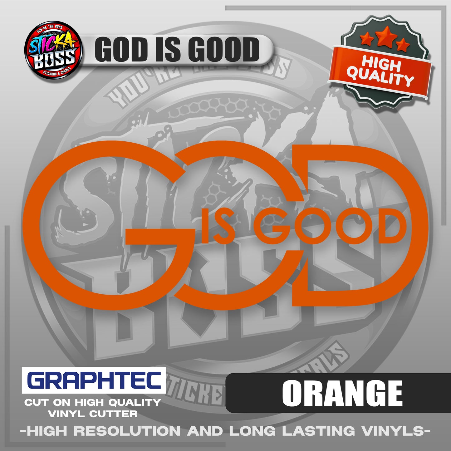 GOD IS GOOD | VINYL WATERPROOF CUT-OUT STICKER DECALS【Stickaboss】