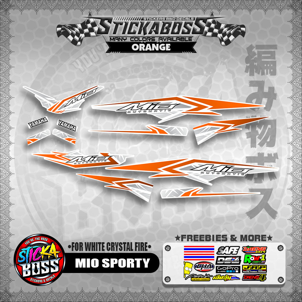 MIO SPORTY THAI-MALAYSIAN STICKER DECALS ( FOR WHITE CRYSTAL FIRE )【WITH FREEBIES】