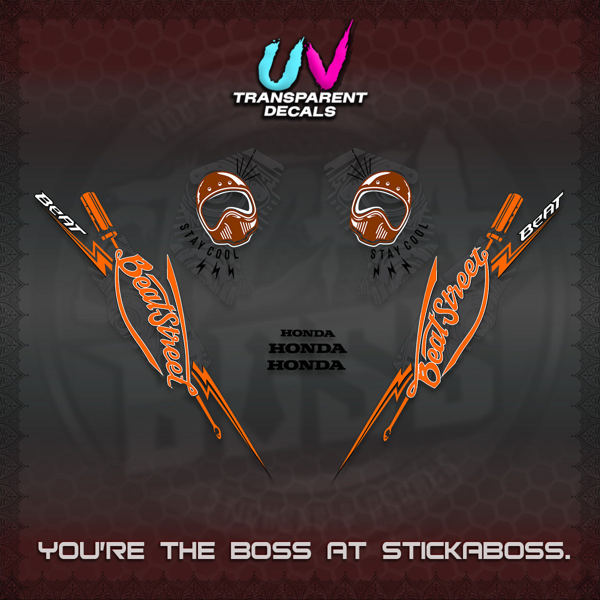 BEAT FI V2 UV TRANSPARENT DECALS (2026 BEATSTREET DESIGN) STICKER KITS BY STICKABOSS