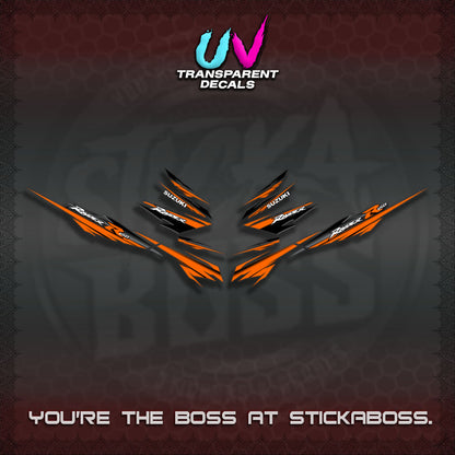 【PREMIUM UV PRINT】TRANSPARENT RAIDER 150 FI SATRIA  DECALS (MINIMALIST 0016 DESIGN)By STICKABOSS