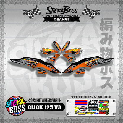 CLICK 125 V3 DECALS ( 2023 HOTWHEELS VARIO )【WITH FREEBIES】