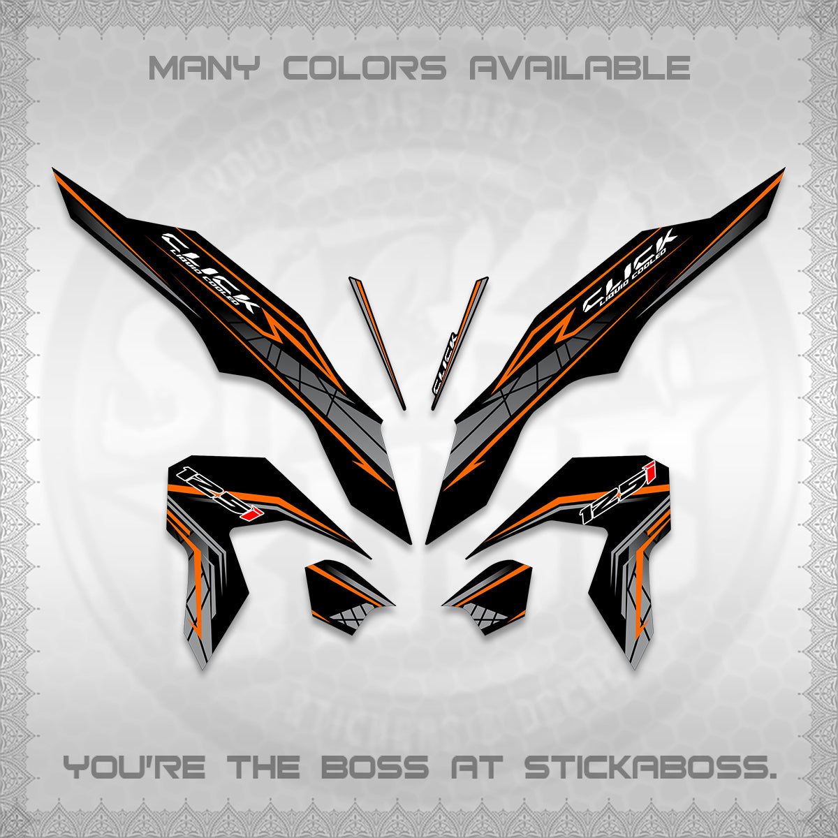 CLICK 125 V3 DECALS (2023 SIMPLE STRIPE DESIGN) STICKER DECALS By STICKABOSS