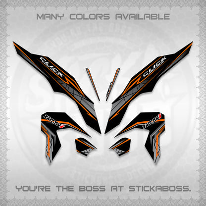 CLICK 125 V3 DECALS (2023 SIMPLE STRIPE DESIGN) STICKER DECALS By STICKABOSS