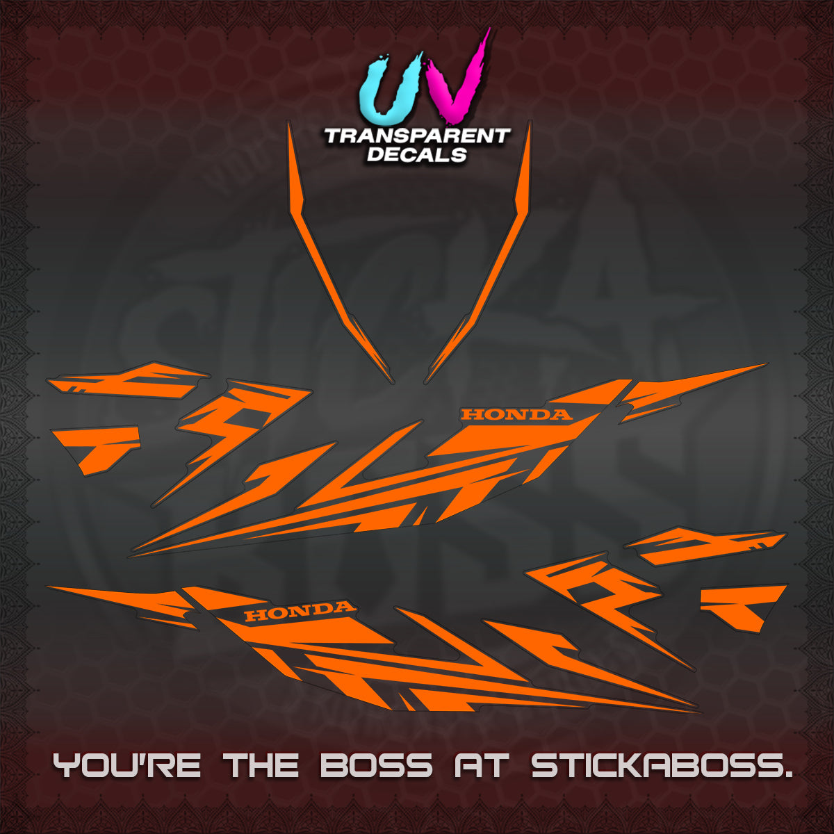 CLICK 125 V4 UV TRANSPARENT DECALS (2026 MINIMAL 001 DESIGN)STICKER DECALS By STICKABOSS