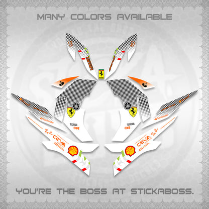 AEROX V2 FOR WHITE DECALS (2026 HORSE RACE DESIGN) STICKER DECALS By STICKABOSS