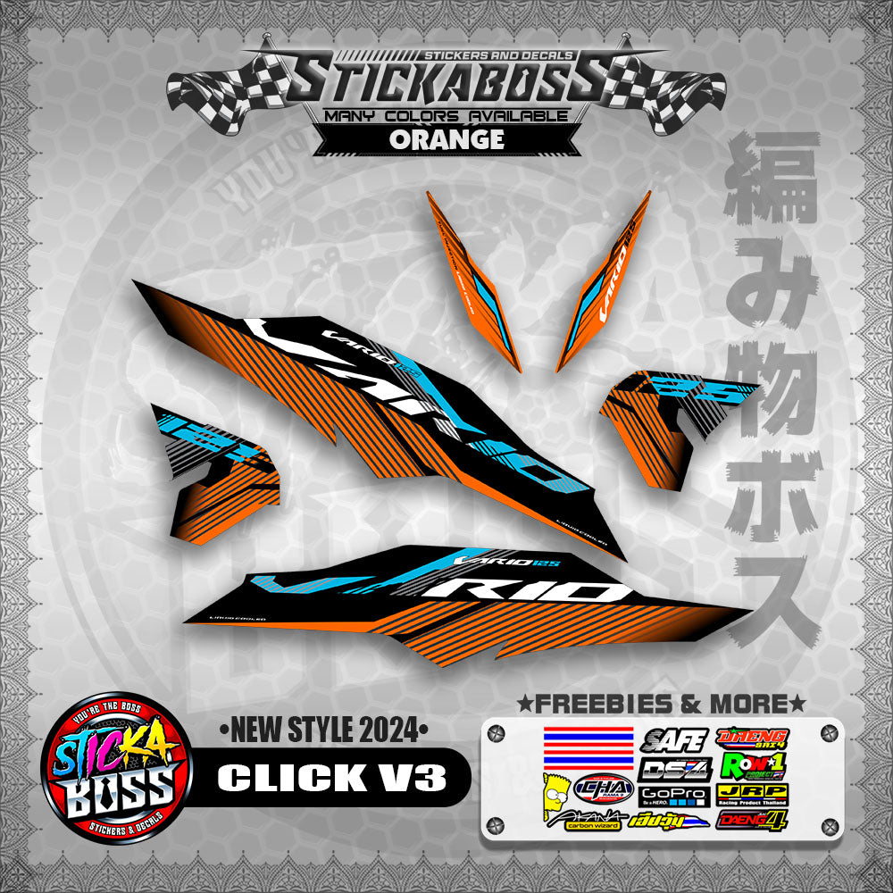 CLICK V3 MALAYSIAN CONCEPT STICKER DECALS ( NEW STYLE 2024 )【WITH FREEBIES】