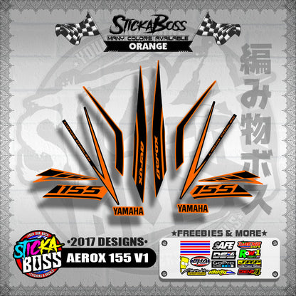 AEROX 155 V1 STOCK DECALS ( 2017 DESIGNS ) 【WITH FREEBIES】