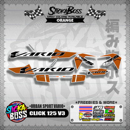 CLICK 125 V3 DECALS ( URBAN SPORT VARIO )【WITH FREEBIES】