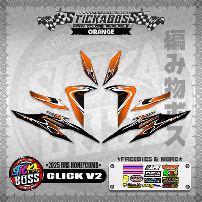 CLICK V2 INDO STICKER DECALS ( 2025 RRS HONEYCOMB )【WITH FREEBIES】