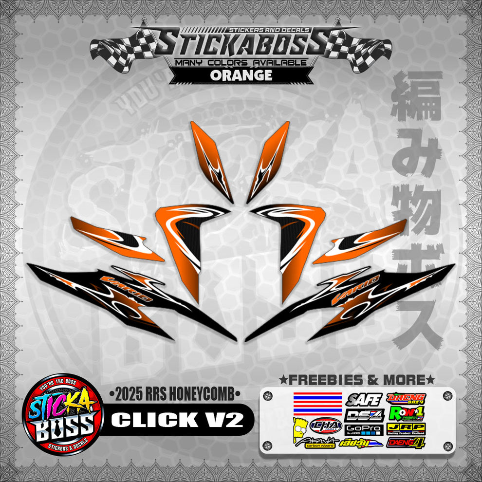 CLICK V2 INDO STICKER DECALS ( 2025 RRS HONEYCOMB )【WITH FREEBIES ...