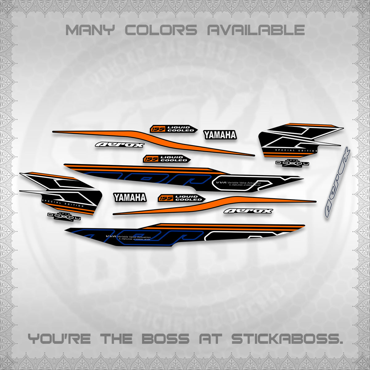 AEROX 155 V1 DECALS (2026 CYBER STYLE 01) STICKER KITS BY STICKABOSS
