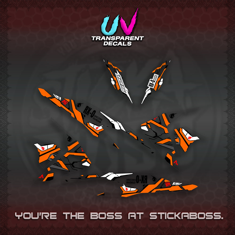 CLICK V2 UV TRANSPARENT VARIO DECALS (RX-O UNICORN GD)STICKER DECALS By STICKABOSS