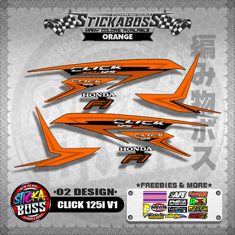 CLICK 125I V1 STOCK DECALS ( 02 DESIGN )【WITH FREEBIES】