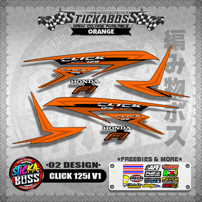CLICK 125I V1 STOCK DECALS ( 02 DESIGN )【WITH FREEBIES】