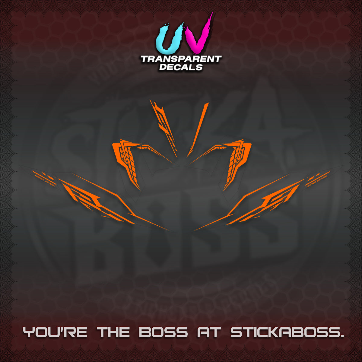CLICK 125 V4 UV TRANSPARENT DECALS (2026 VEERIZA STYLISH DESIGN) STICKER DECALS By STICKABOSS