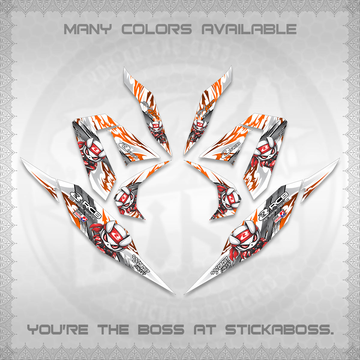 CLICK 125 V4 FOR WHITE DECALS (2026 NEW RCB 2.0 DESIGN) STICKER KITS BY STICKABOSS