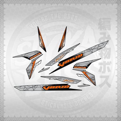 CLICK 125 V3 VARIO STYLIZED TEXT DESIGN STICKER DECALS By STICKABOSS (SOFIE LAMINATED WATERPROOF)