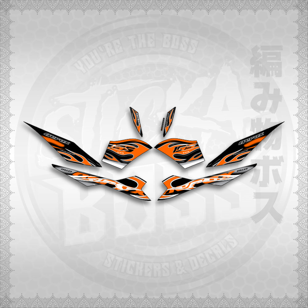 STICKER DECALS for AEROX V3 ALPHA TURBO INDO (AV311TRED) By STICKABOSS (SOFIE LAMINATED WATERPROOF)