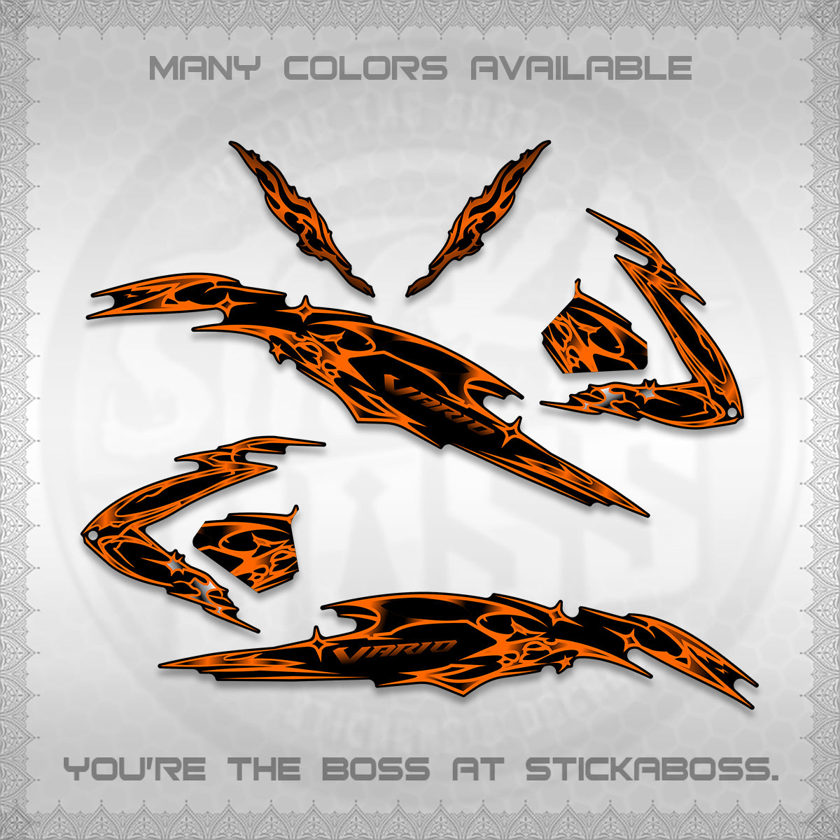 CLICK 125 V3 VARIO DECALS (2026 TRIBAL LIGHTNING DESIGN) STICKER KITS BY STICKABOSS