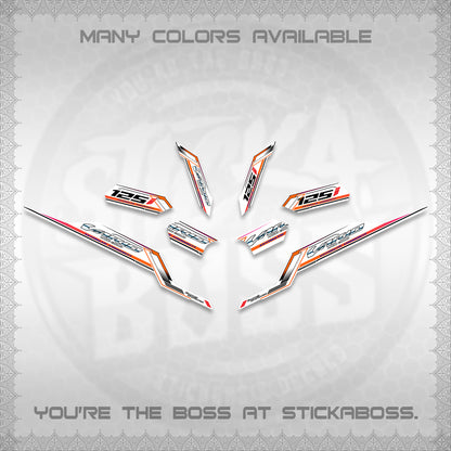 CLICK V3 VARIO STRIPING FOR WHITE DECALS (2026 SPORTS RACE DESIGN) STICKER KITS BY STICKABOSS