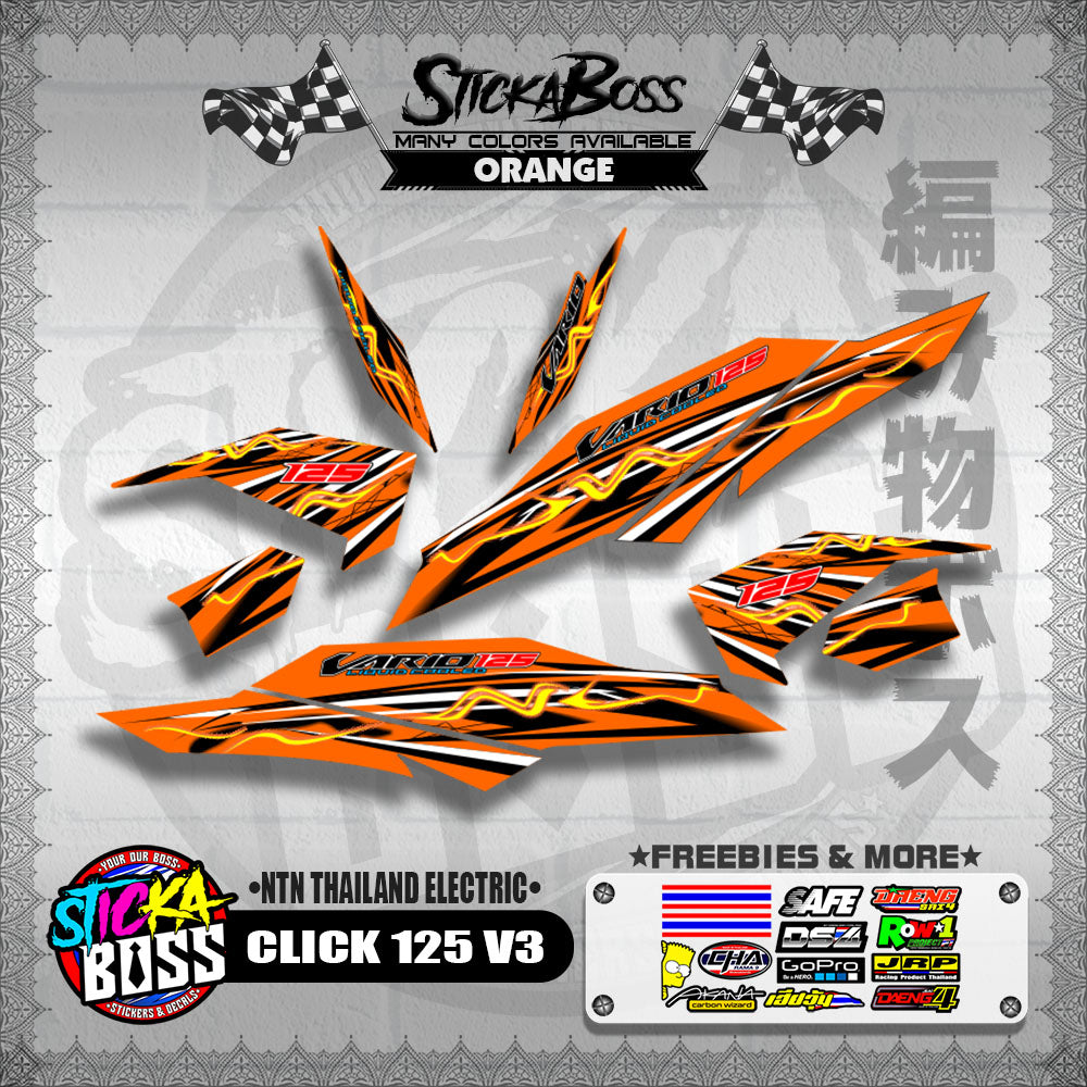 CLICK 125 V3 DECALS ( NTN THAILAND ELECTRIC )【WITH FREEBIES】