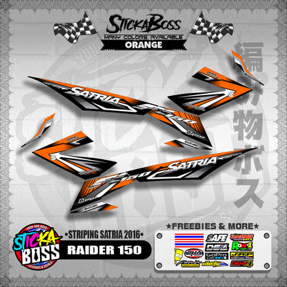 RAIDER 150 DECALS ( STRIPING SATRIA 2016 ) [ PREMIUM GLOSSY LAMINATED ]【WITH FREEBIES】