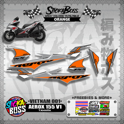 AEROX 155 V1 DECALS ( VIETNAM 001 )【WITH FREEBIES】